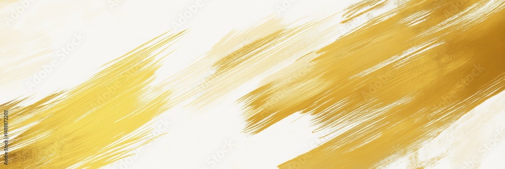 Poster abstract design featuring sweeping golden brush strokes on a light background suitable for artistic 