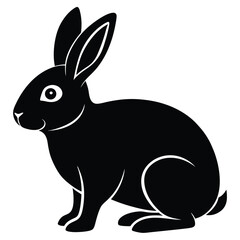 black rabbit vector illustration