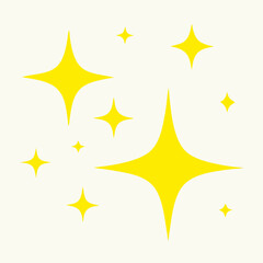 Fototapeta premium Yellow Sparkling Stars, Glitter, Shine Effect