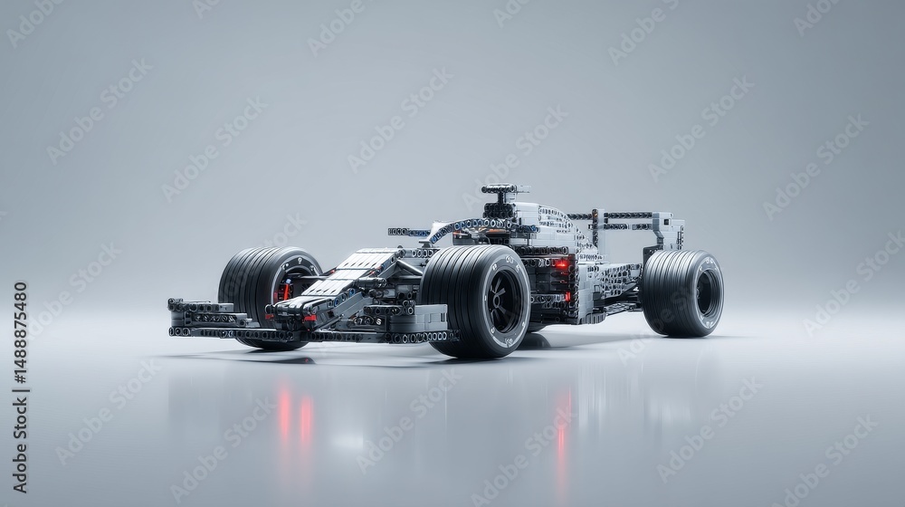 Poster A sleek racing car displayed with a modern and minimalistic backdrop.