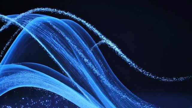 Dynamic sound wave isolated on white background. Musical particle pulsing. Blue energy flow concept. 3D rendering. abstrack background with wave style