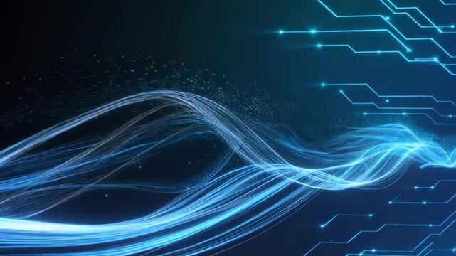 Dynamic sound wave isolated on white background. Musical particle pulsing. Blue energy flow concept. 3D rendering. abstrack background with wave style