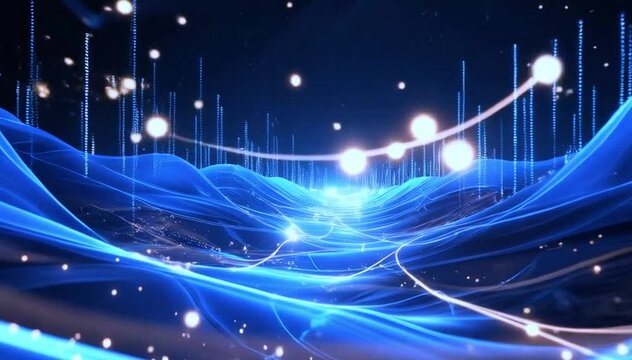 Dynamic sound wave isolated on white background. Musical particle pulsing. Blue energy flow concept. 3D rendering. abstrack background with wave style