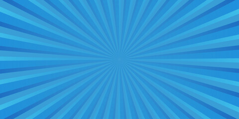 Retro comic rays blue dots background. Vector illustration in pop art retro style