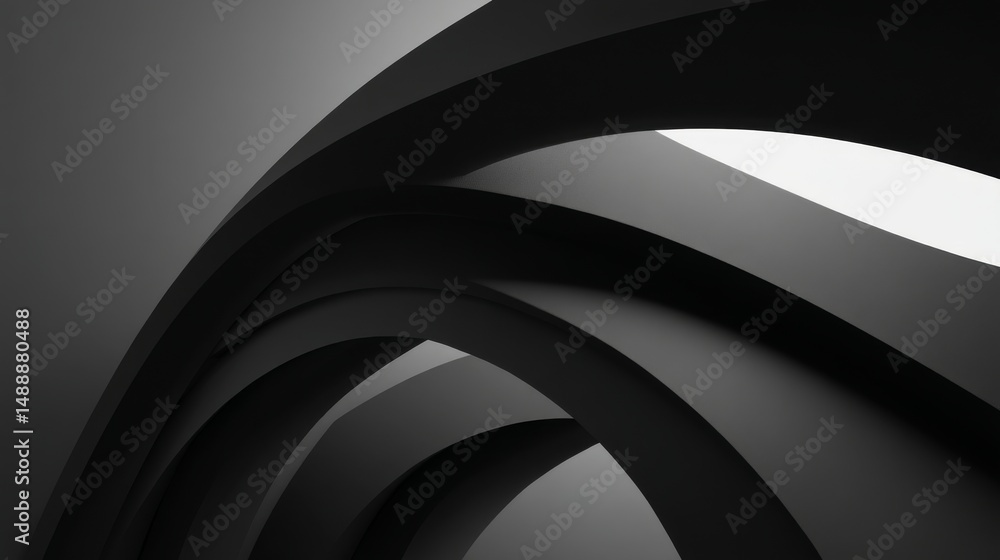 Poster abstract lines create a dynamic and modern visual composition in shades of black and white.
