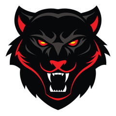 Black tiger head silhouette with glowing red eyes, symbolizing rage and power