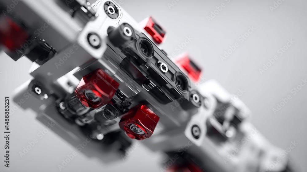 Poster close-up view of advanced mechanical equipment showcasing intricate design and technology.