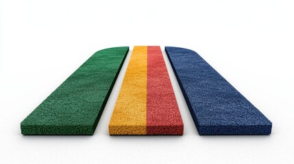 Four Textured Rectangular Blocks in Green Yellow Red and Blue on