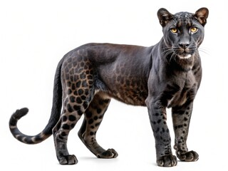 bagheera kiplingi black panther isolated on white background