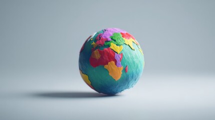 Colorful globe representing different continents and the diversity of our planet.