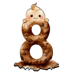 Number 8 coffee pattern