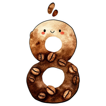 Number 8 coffee pattern