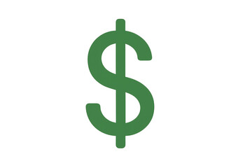Obraz premium Green dollar sign standing out on transparent backdrop, symbolizing financial success and monetary growth