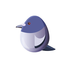 Stylized pigeon vector illustration isolated on white background