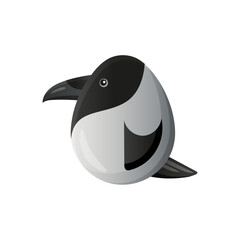 Stylized raven vector illustration isolated on white background