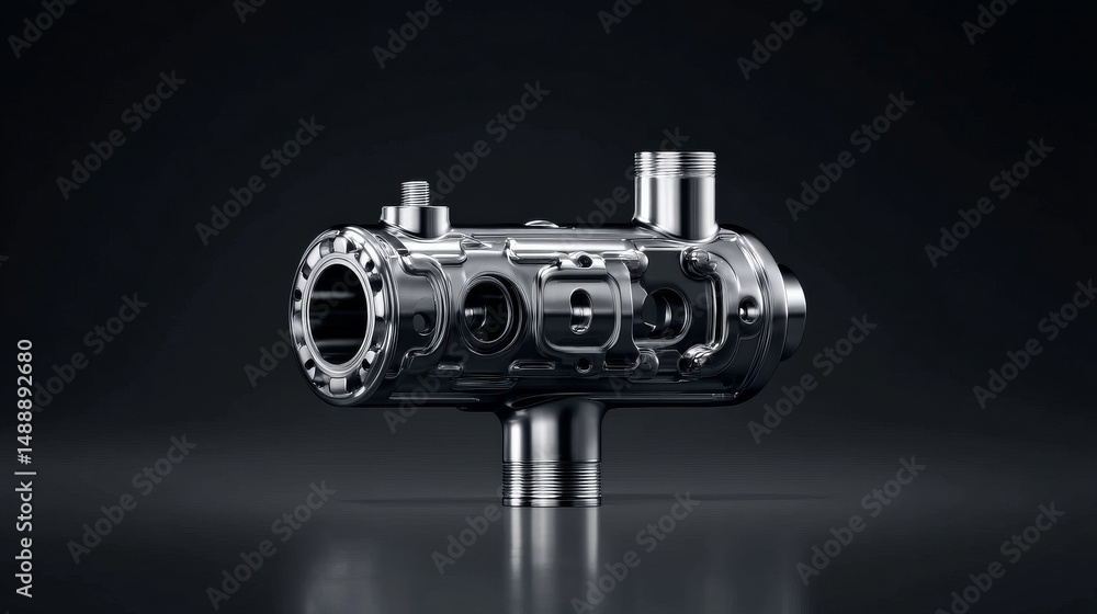 Poster high-quality metallic component showcasing advanced engineering and design.