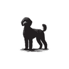Lagotto Romagnolo Dog Silhouette – A charming outline of this curly-coated truffle hunter, showcasing its compact build, lively posture, and loyal temperament in clean vector form.

