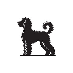 Lagotto Romagnolo Dog Silhouette – A charming outline of this curly-coated truffle hunter, showcasing its compact build, lively posture, and loyal temperament in clean vector form.
