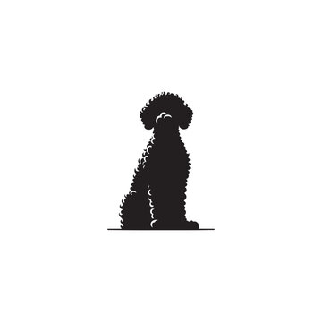 Lagotto Romagnolo Dog Silhouette &ndash; A charming outline of this curly-coated truffle hunter, showcasing its compact build, lively posture, and loyal temperament in clean vector form.
