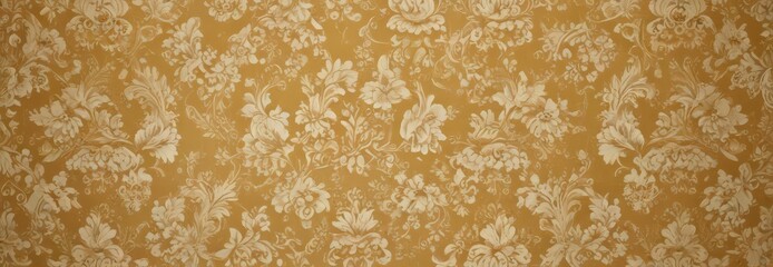 Cream floral damask on gold fabric  Opulent, intricate pattern  Perfect for luxury design , opulent, gold, elegant