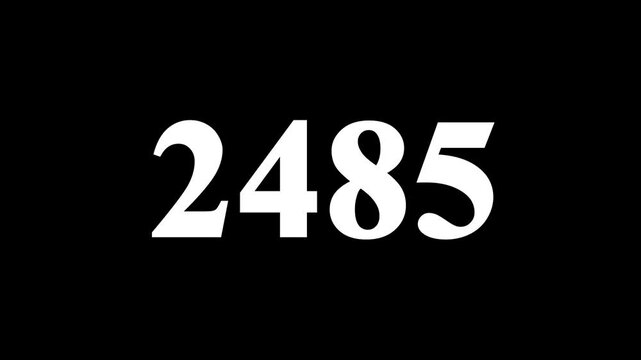 Animated Numbers countdown from zero to five thousand numbers  text on a black background, Animated counting Number from 0 to 5000 with alpha channel, Counting number animation. 4K HD  video. 0 to 5k