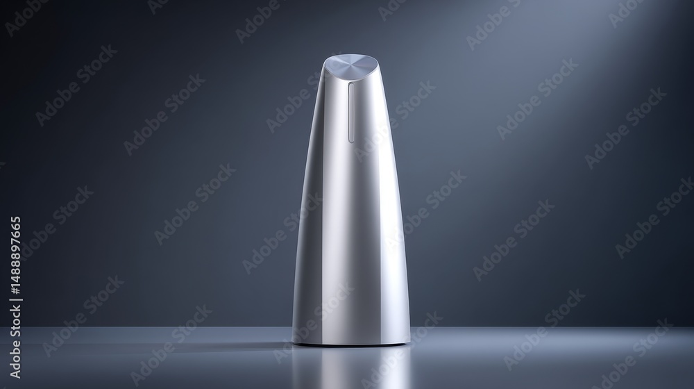 Aufkleber sleek, modern metallic design object with soft lighting and shadow effects.