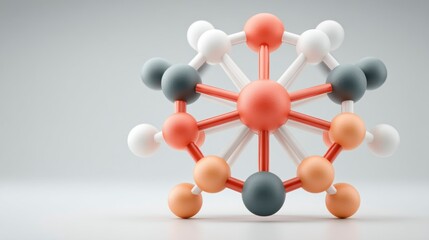 Obraz premium Molecular Structure Model with Colorful Spheres and Rods for Scientific Education Chemistry Re