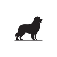 Majestic Leonberger dog silhouette vector featuring a powerful, gentle giant breed. Perfect for pet lovers, breed enthusiasts, logo designs, dog art, and graphic illustration projects.
