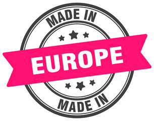 Made in europe round sign. Made in europe stamp.