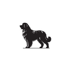 Majestic Leonberger dog silhouette vector featuring a powerful, gentle giant breed. Perfect for pet lovers, breed enthusiasts, logo designs, dog art, and graphic illustration projects.
