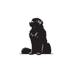 Majestic Leonberger dog silhouette vector featuring a powerful, gentle giant breed. Perfect for pet lovers, breed enthusiasts, logo designs, dog art, and graphic illustration projects.

