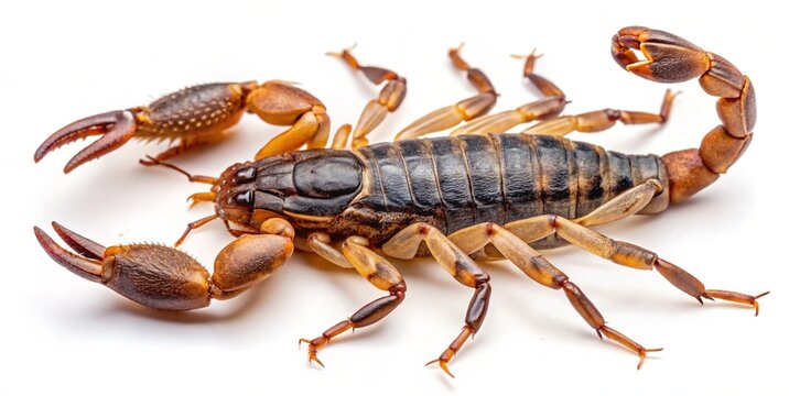 euscorpius carpathicus scorpion isolated on white background