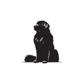 Majestic Leonberger dog silhouette vector featuring a powerful, gentle giant breed. Perfect for pet lovers, breed enthusiasts, logo designs, dog art, and graphic illustration projects.
