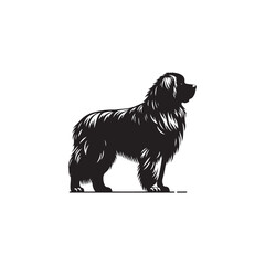 Majestic Leonberger dog silhouette vector featuring a powerful, gentle giant breed. Perfect for pet lovers, breed enthusiasts, logo designs, dog art, and graphic illustration projects.
