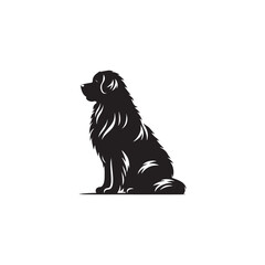 Majestic Leonberger dog silhouette vector featuring a powerful, gentle giant breed. Perfect for pet lovers, breed enthusiasts, logo designs, dog art, and graphic illustration projects.
