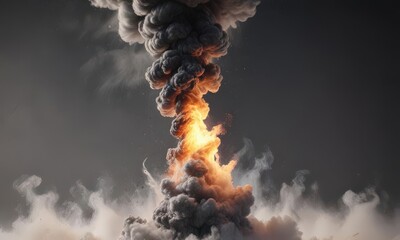 Immense, swirling smoke column rising endlessly ,  mystical,  swirling,  ethereal