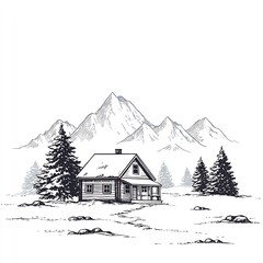 Cozy Cabin in Snowy Mountains