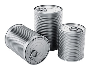 Tin cans  on transparent background. 3D illustration
