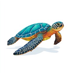 Obraz premium Sea Turtle Swimming Icon