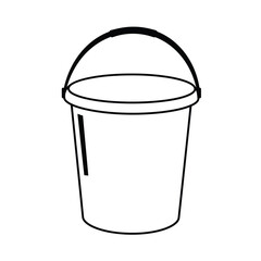 Plastic bucket silhouette isolated on white background. Bucket icon vector illustration design.