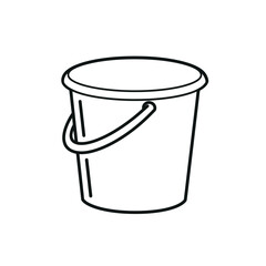 Plastic bucket silhouette isolated on white background. Bucket icon vector illustration design.