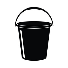 Plastic bucket silhouette isolated on white background. Bucket icon vector illustration design.