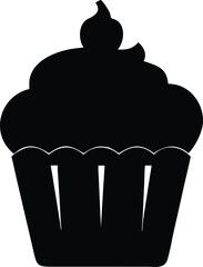 black   white cupcake silhouette