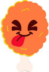 Fried Chicken Silly Face Cartoon