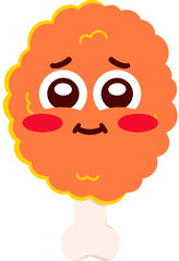 Fried Chicken Shy Face Cartoon