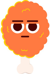 Fried Chicken Bored Face Cartoon