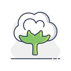 Cotton vector isolated icon. Agriculture sign