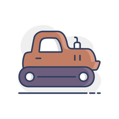 Tractor crawler vector isolated icon