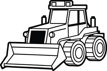 bulldozer isolated silhouette