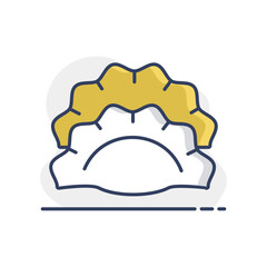 Two dumplings, potstickers or jiaozi vector icon